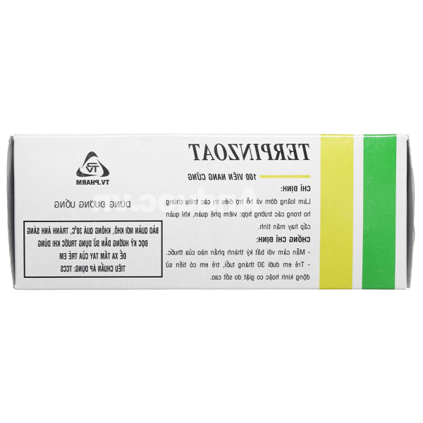 Terpinzoat trị ho, loãng đàm trong bệnh lý hô hấp (10 vỉ x 10 viên)