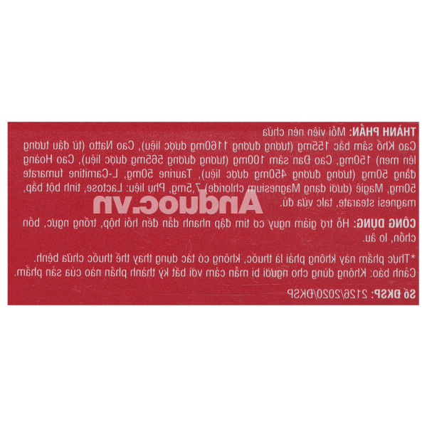 Ninh Tâm Vương giảm hồi hộp, trống ngực hộp 30 viên