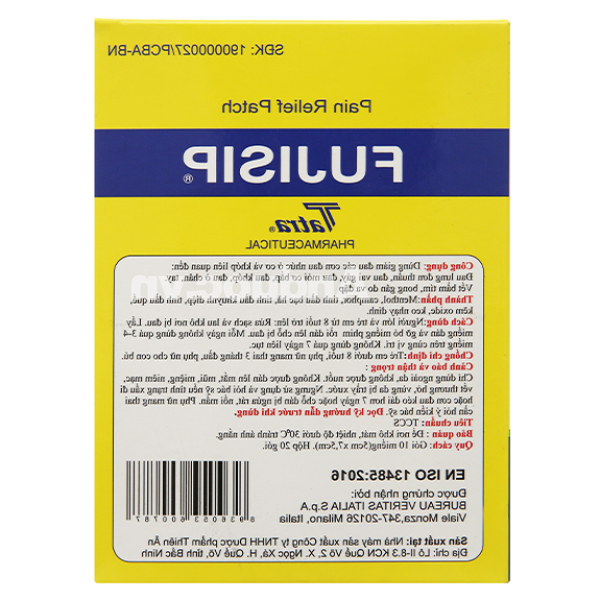 Miếng dán Fujisip Cool giảm đau cơ xương khớp (20 gói x 10 miếng)
