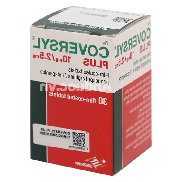 Coversyl Plus 10mg/2.5mg trị tăng huyết áp hộp 30 viên