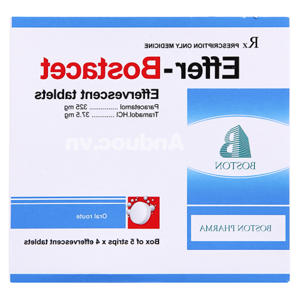 Viên sủi Effer- Bostacet trị các cơn đau trung bình đến nặng (5 vỉ x 4 viên)