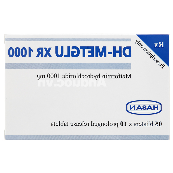 DH-Metglu XR 1000 trị đái tháo đường tuýp 2 (5 vỉ x 10 viên)