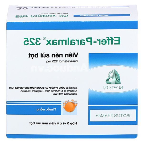 Viên sủi Effer-Paralmax 325 giảm đau, hạ sốt từ nhẹ đến vừa (5 vỉ x 4 viên)
