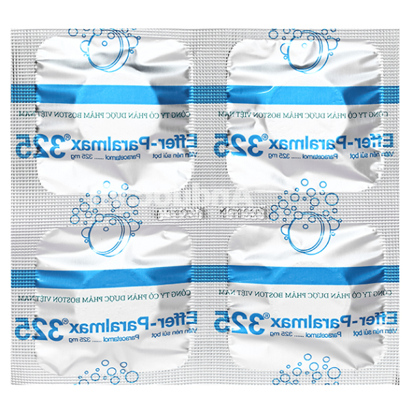 Viên sủi Effer-Paralmax 325 giảm đau, hạ sốt từ nhẹ đến vừa (5 vỉ x 4 viên)