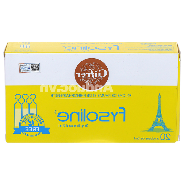Nước muối sinh lý Fysoline Septinalsal vệ sinh mũi cho bé hộp 20 ống x 5ml