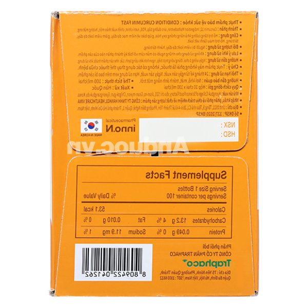 Nước uống Condition Curcumin Fast bảo vệ niêm mạc dạ dày hộp 10 chai x 100ml