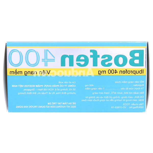 Bosfen 400 giảm đau, hạ sốt, kháng viêm 400mg (5 vỉ x 10 viên)