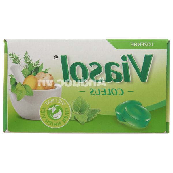 Viên ngậm Viasol Húng Chanh hỗ trợ giảm ho, đau rát họng hộp 100 viên