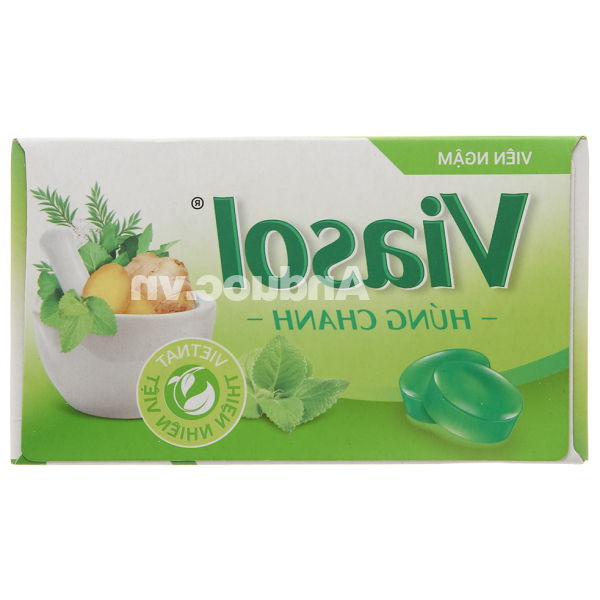 Viên ngậm Viasol Húng Chanh hỗ trợ giảm ho, đau rát họng hộp 100 viên