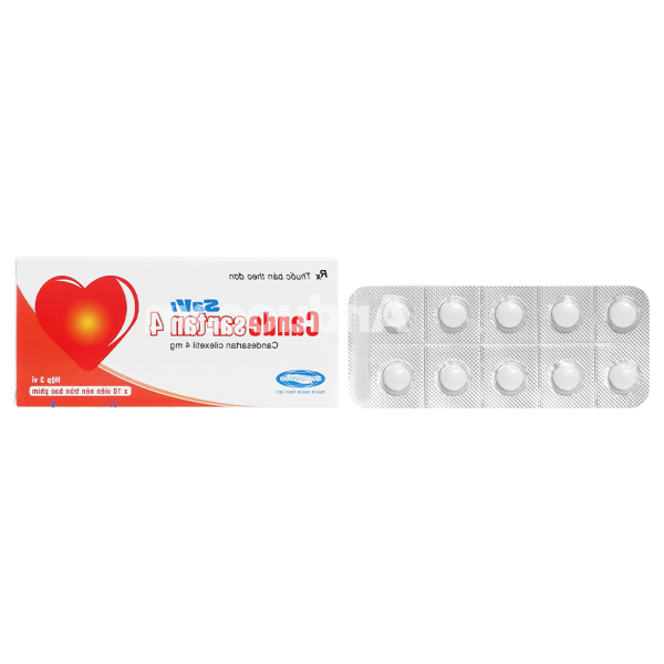 SaVi Candesartan 4 trị tăng huyết áp, suy tim (3 vỉ x 10 viên)
