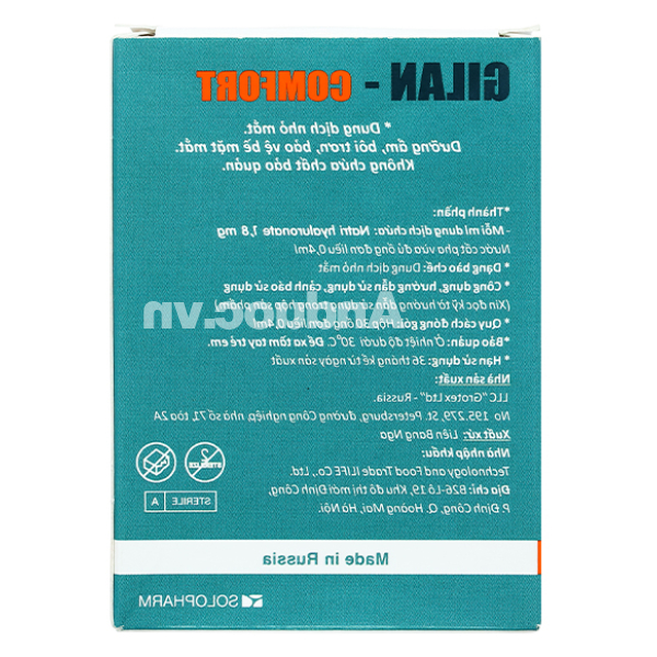 Dung dịch nhỏ mắt, mũi Gilan - Comfort giảm khô mắt (30 ống x 0.4ml)