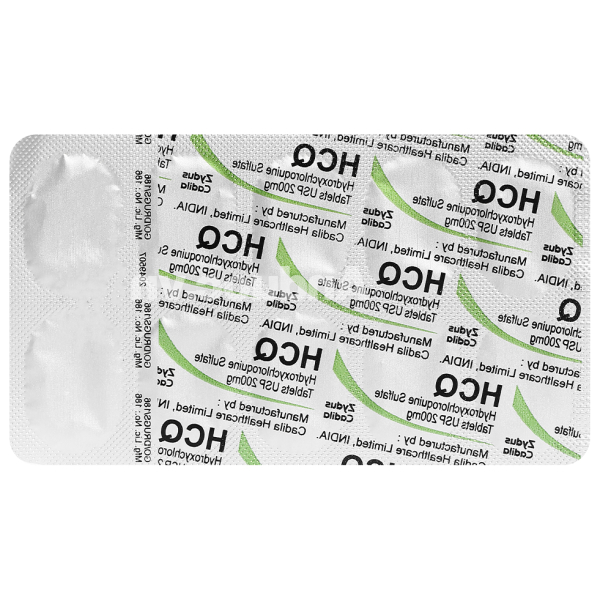 HCQ 200mg trị sốt rét cấp, lupus ban đỏ và viêm khớp dạng thấp (10 vỉ x 10 viên)