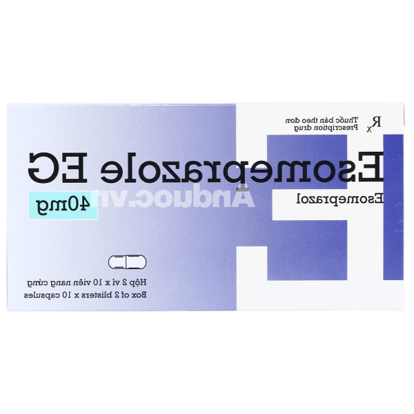 Esomeprazole EG 40mg trị loét dạ dày, trào ngược dạ dày, thực quản (2 vỉ x 10 viên)