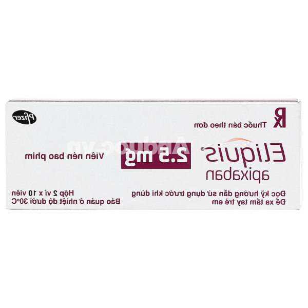 Eliquis 2.5mg phòng ngừa đột quỵ, tắc tĩnh mạch phổi (2 vỉ x 10 viên)