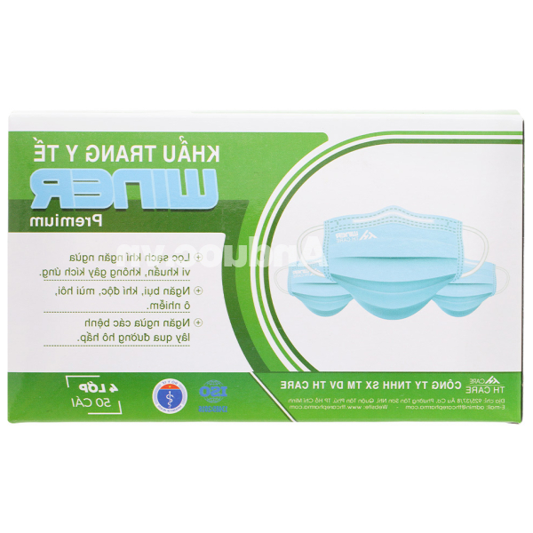 Khẩu trang y tế Winer 4 lớp màu xanh hộp 50 cái