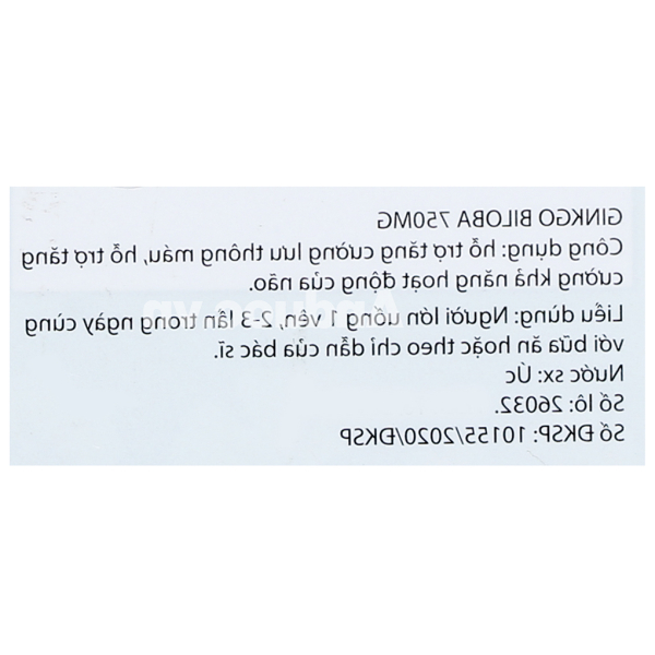 Progetic Ginkgo Biloba 750mg tăng cường lưu thông máu não chai 90 viên