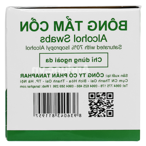 Bông tẩm cồn Tanaphar hộp 100 miếng