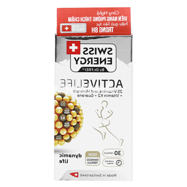 Viên nang Swiss Energy Active Life bổ sung vitamin và khoáng chất chai 30 viên