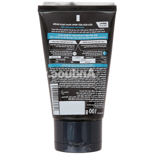 Sữa rửa mặt Men's Bioré sạch nhờn, ngăn dầu tuýp 100g