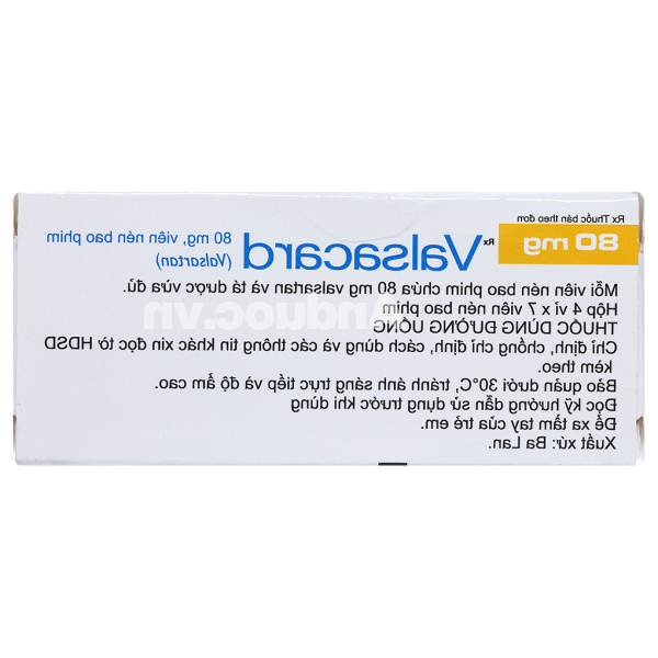 Valsacard 80mg trị tăng huyết áp, suy tim (4 vỉ x 7 viên)