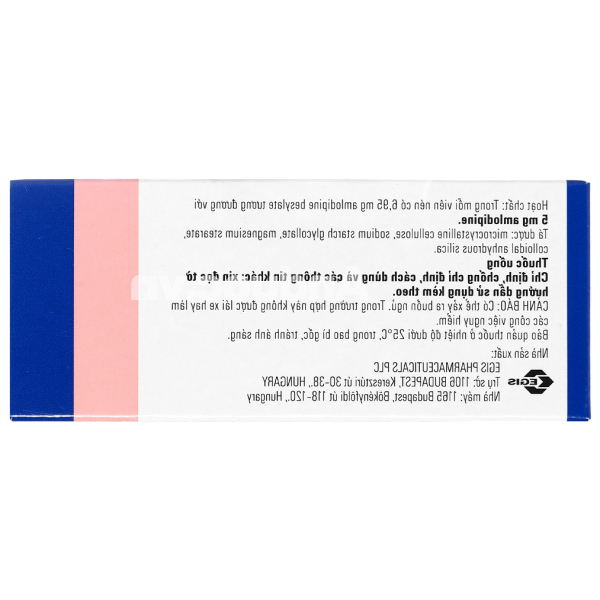 Cardilopin 5mg trị tăng huyết áp, đau thắt ngực (3 vỉ x 10 viên)