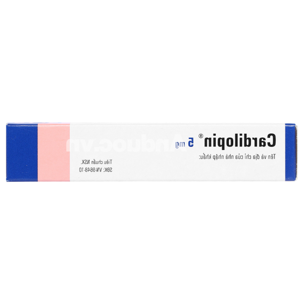 Cardilopin 5mg trị tăng huyết áp, đau thắt ngực (3 vỉ x 10 viên)