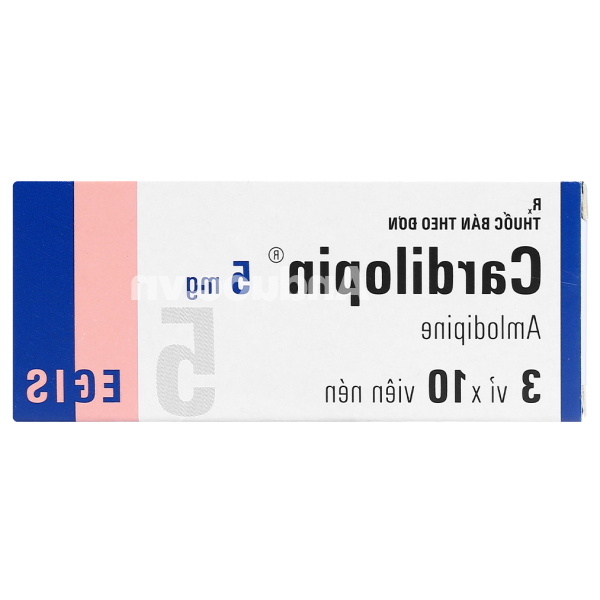 Cardilopin 5mg trị tăng huyết áp, đau thắt ngực (3 vỉ x 10 viên)