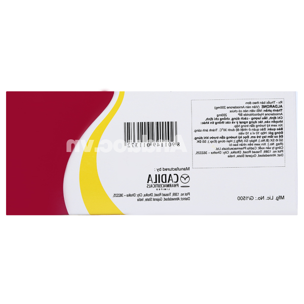 Aldarone 200mg trị loạn nhịp tim (10 vỉ x 10 viên)