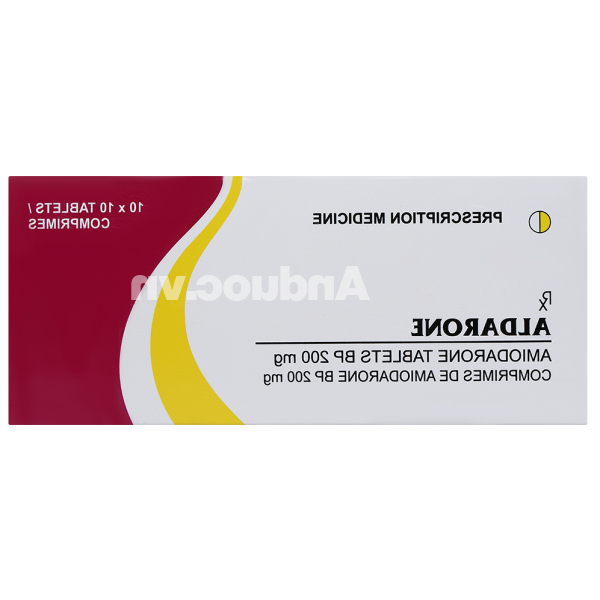 Aldarone 200mg trị loạn nhịp tim (10 vỉ x 10 viên)