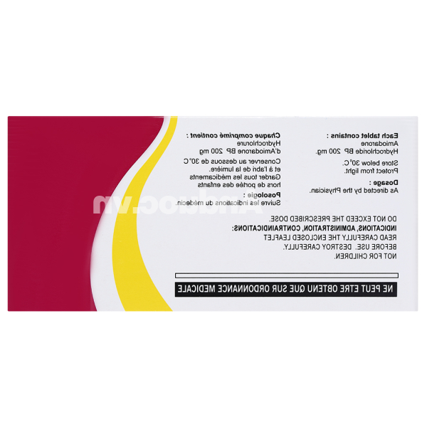 Aldarone 200mg trị loạn nhịp tim (10 vỉ x 10 viên)