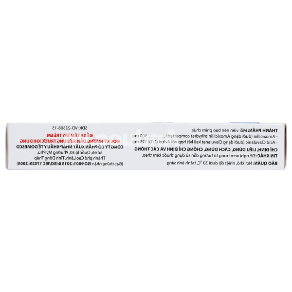 Ofmantine - Domesco 625mg trị nhiễm khuẩn (2 vỉ x 7 viên)
