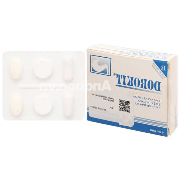 Dorokit trị viêm dạ dày mãn tính, loét dạ dày, tá tràng (1 vỉ x 6 viên)