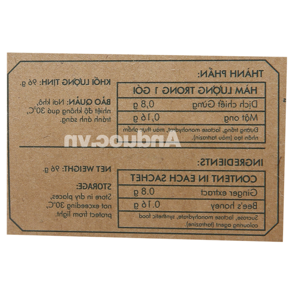 Trà gừng mật ong Hati hỗ trợ giải cảm hộp 24 gói x 4g