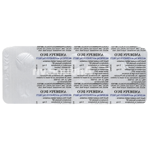Amdepin Duo 5mg/10mg phối hợp trị rối loạn mỡ máu kèm tăng huyết áp (10 vỉ x 10 viên)