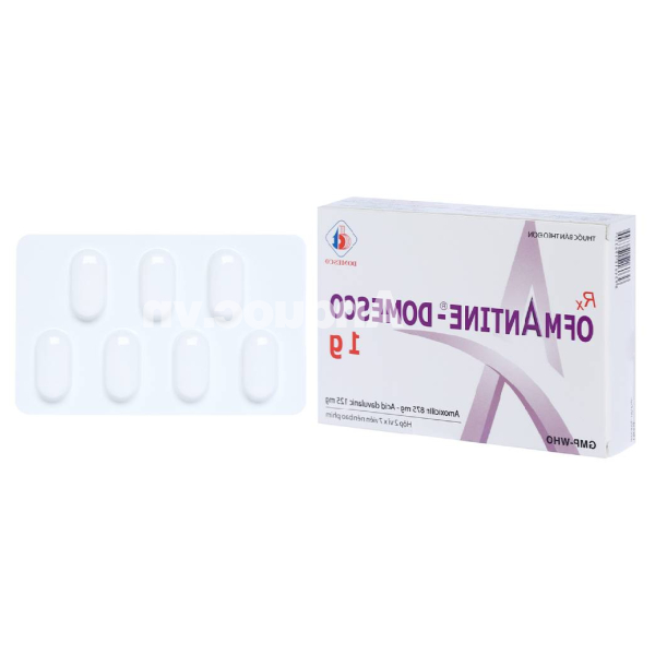 Ofmantine - Domesco 1g trị nhiễm khuẩn (2 vỉ x 7 viên)