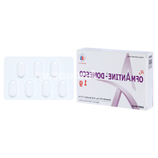 Ofmantine - Domesco 1g trị nhiễm khuẩn (2 vỉ x 7 viên)