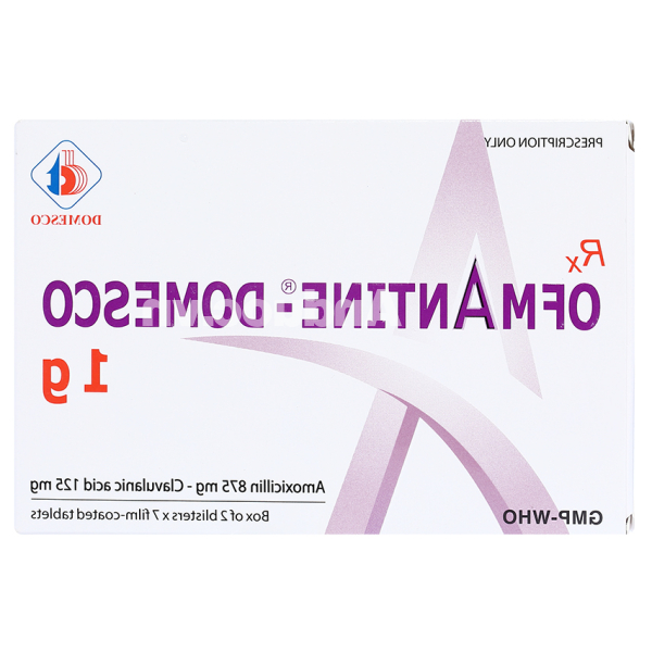Ofmantine - Domesco 1g trị nhiễm khuẩn (2 vỉ x 7 viên)