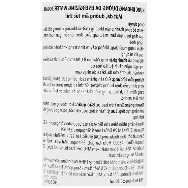 Xịt khoáng dưỡng da Bio essence chai 300ml