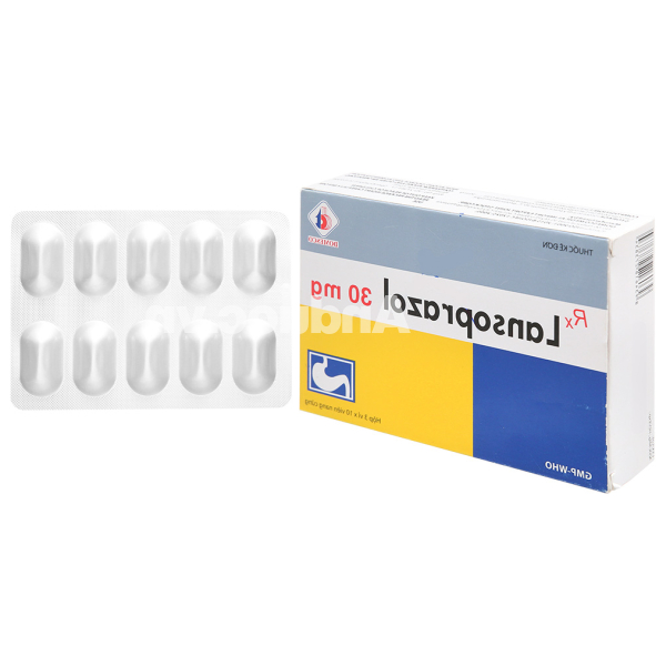 Lansoprazol Domesco 30mg trị trào ngược dạ dày, thực quản (3 vỉ x 10 viên)