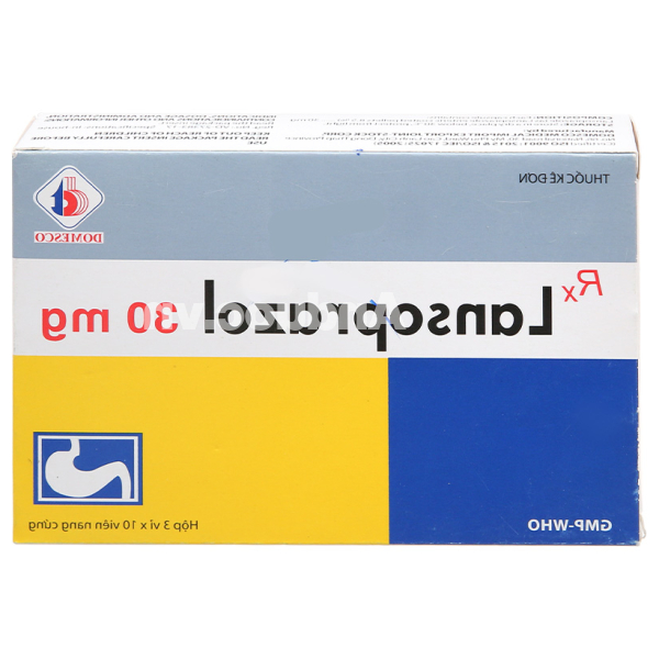 Lansoprazol Domesco 30mg trị trào ngược dạ dày, thực quản (3 vỉ x 10 viên)