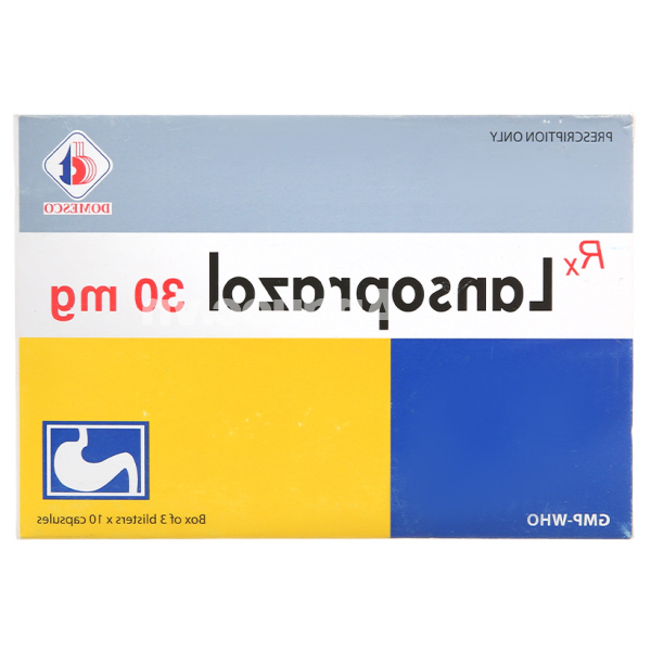Lansoprazol Domesco 30mg trị trào ngược dạ dày, thực quản (3 vỉ x 10 viên)