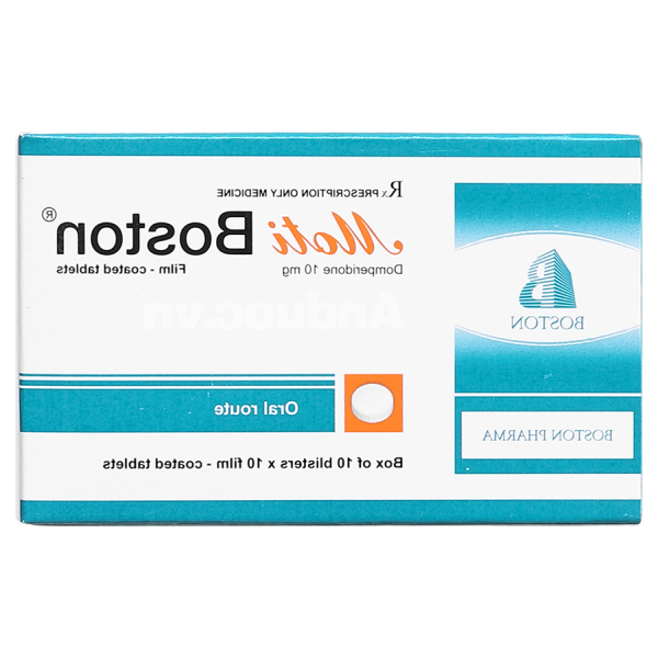 MotiBoston 10mg trị triệu chứng nôn và buồn nôn (10 vỉ x 10 viên)