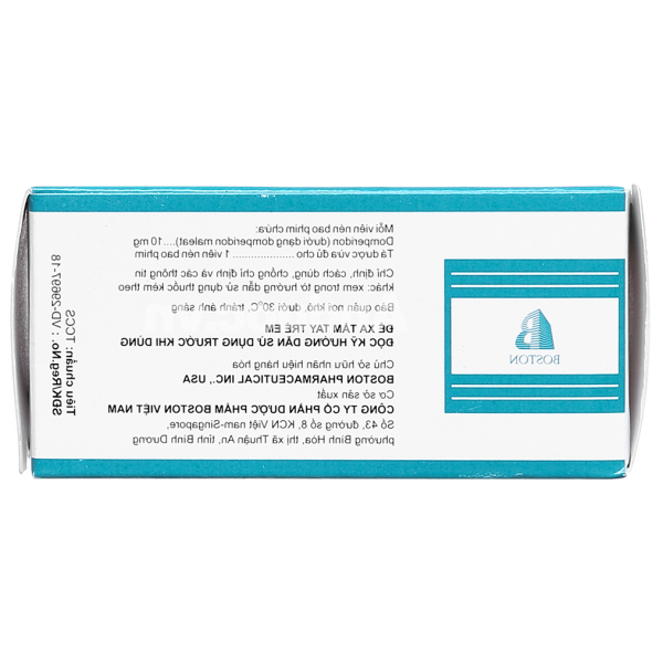 MotiBoston 10mg trị triệu chứng nôn và buồn nôn (10 vỉ x 10 viên)