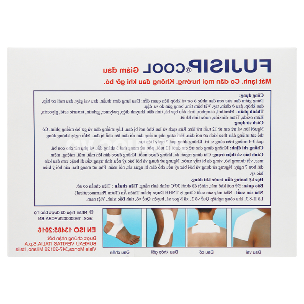 Miếng dán Fujisip Cool giảm đau cơ xương khớp gói 2 miếng