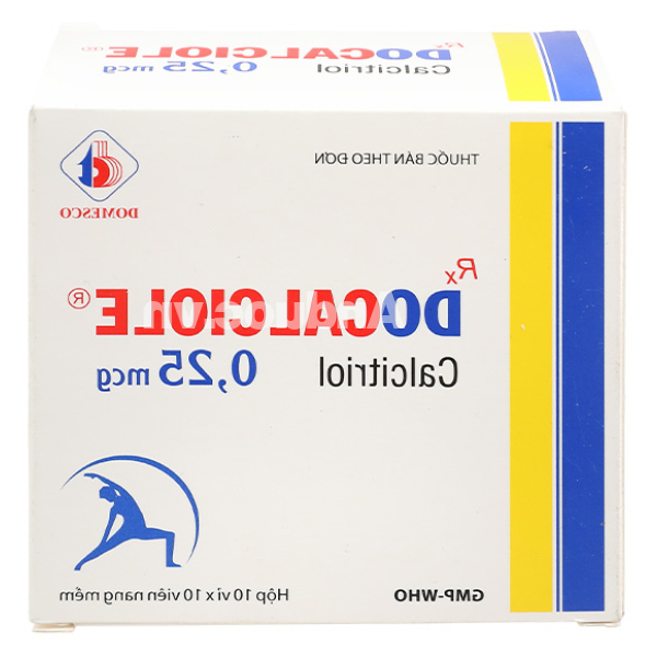 Docalciole 0.25mcg trị loãng xương (10 vỉ x 10 viên)