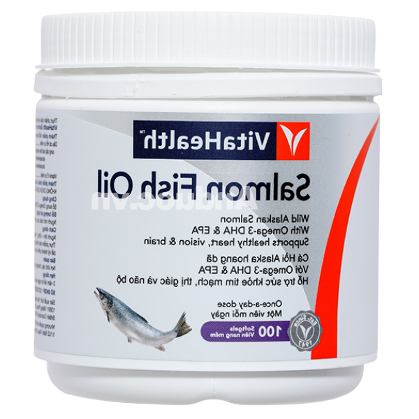 Dầu cá VitaHealth Salmon Fish Oil bổ mắt, ngừa xơ vữa động mạch hộp 100 viên