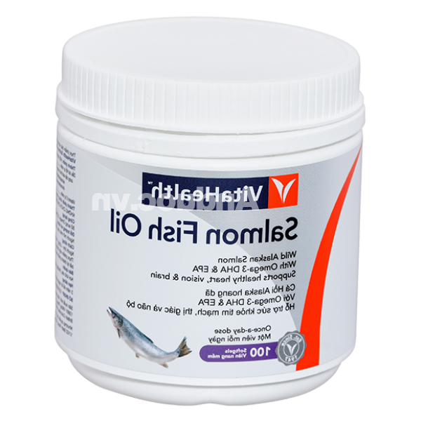 Dầu cá VitaHealth Salmon Fish Oil bổ mắt, ngừa xơ vữa động mạch hộp 100 viên