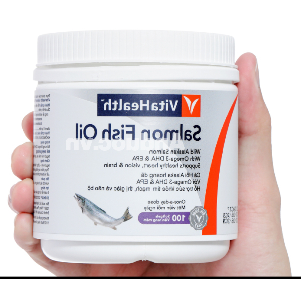 Dầu cá VitaHealth Salmon Fish Oil bổ mắt, ngừa xơ vữa động mạch hộp 100 viên