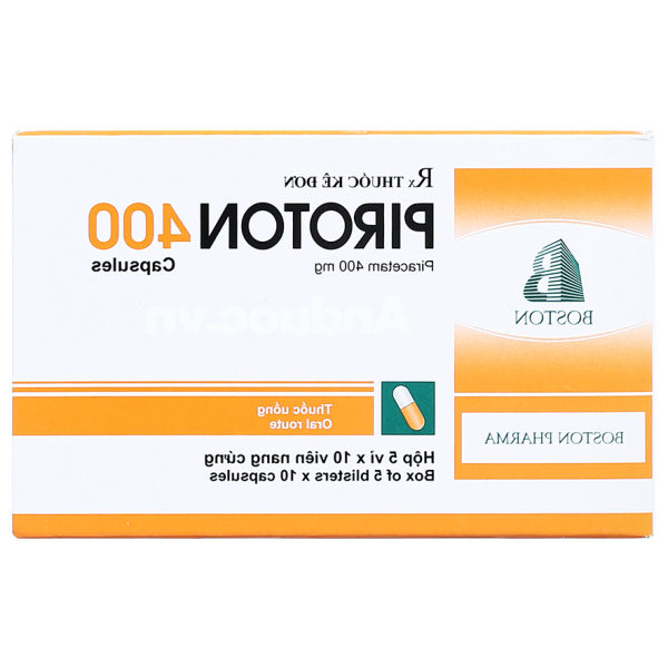 Piroton 400 trị chóng mặt, giật rung cơ (5 vỉ x 10 viên)