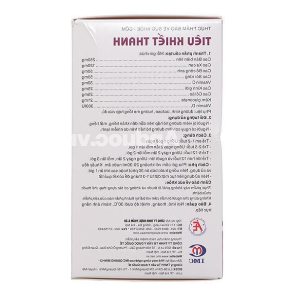 Cốm Tiêu Khiết Thanh giảm ho, tiêu đờm hộp 15 gói